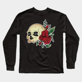 Skull and Flowers Long Sleeve T-Shirt